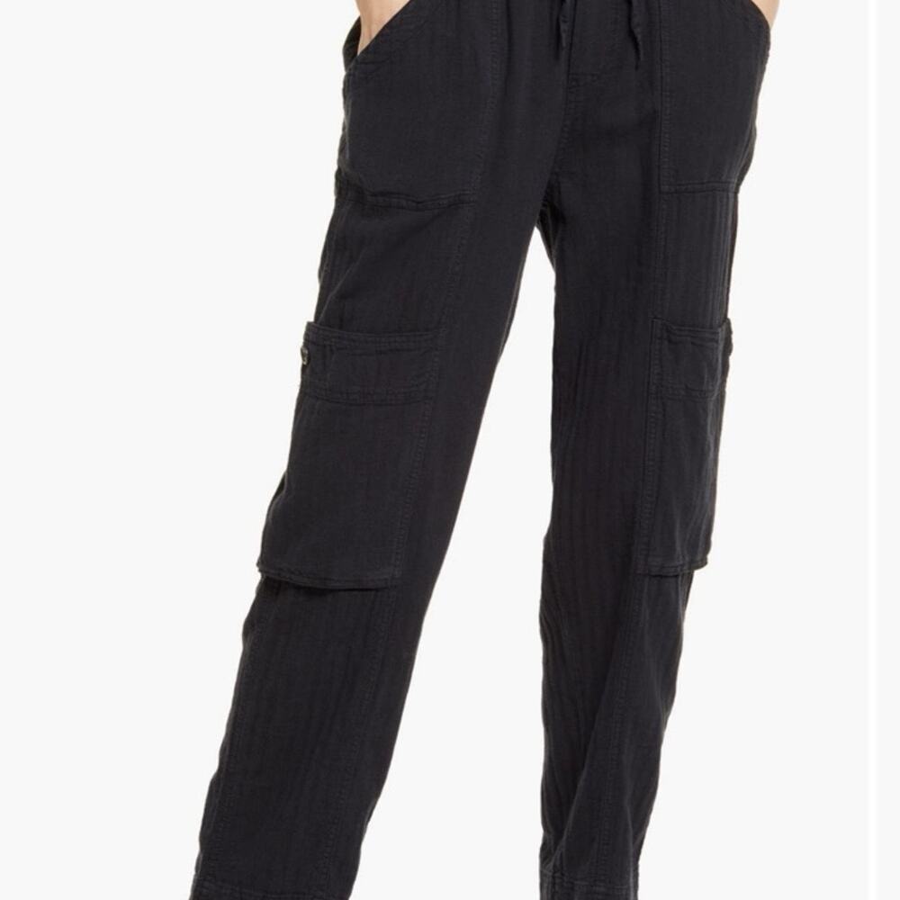 Free people feelin good linen blend utility pants XS